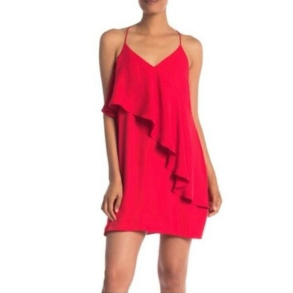 Amanda Uprichard Red Ruffle Dress
